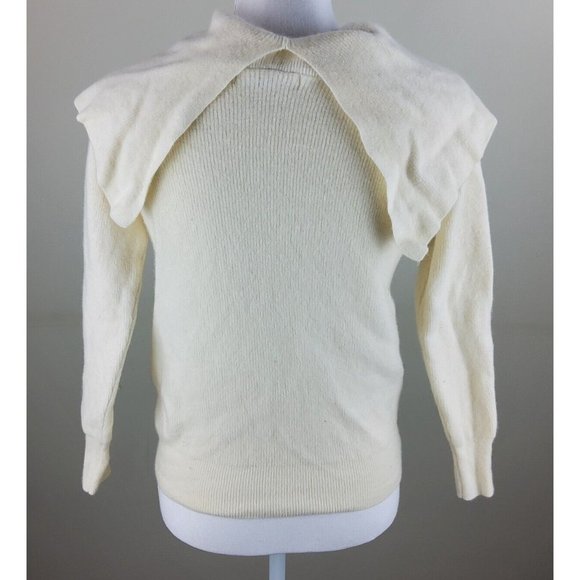 Pixie Market Women's Wool Cashmere Blend Collar Sweater Ivory - Picture 4 of 6